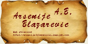 Arsenije Blažarević vizit kartica
